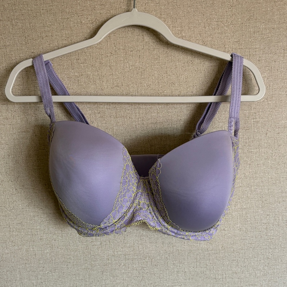 Camio Mio 36G Lightly Lined Demi Bra Style B30266 Lavender Lace Convertible